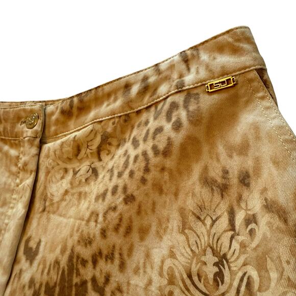 St. John Sport Leopard & Damask Print Pants Wide Leg High Rise Fall 2005 Size 16 - Picture 5 of 15